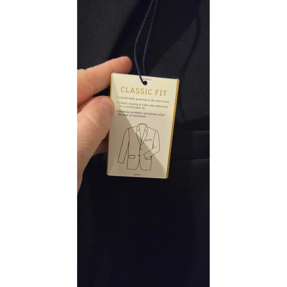 Stafford Signature 100% Wool Sport Coat Blazer Men's 46R Black Classic Fit NWT